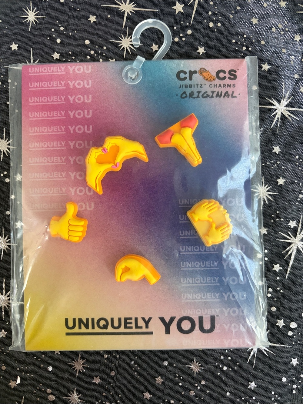 CROCS Yellow Hand Gesture Jibbitz Charm Pack